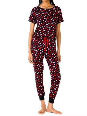 Kate Spade New York Short Sleeve Hearts 2 Piece Jogger Pajamas Set Sz Small NWT